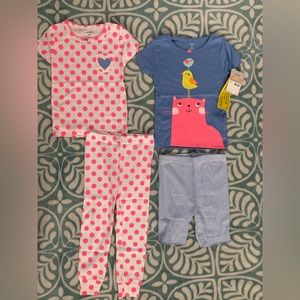 Carter’s Toddler Girl’s Spring/Summer Snug Fit 4-Piece Pajama Set Size 2T NWT